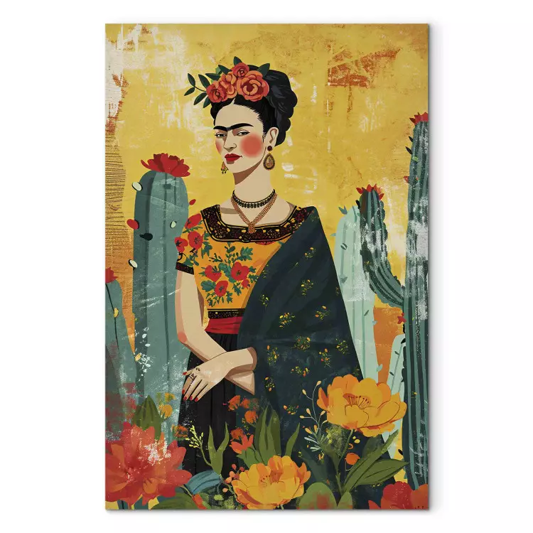 Frida Kahlo - representação artística da artista com cactos