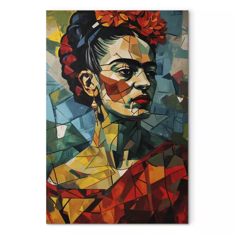 Frida Kahlo - retrato geométrico em estilo cubista