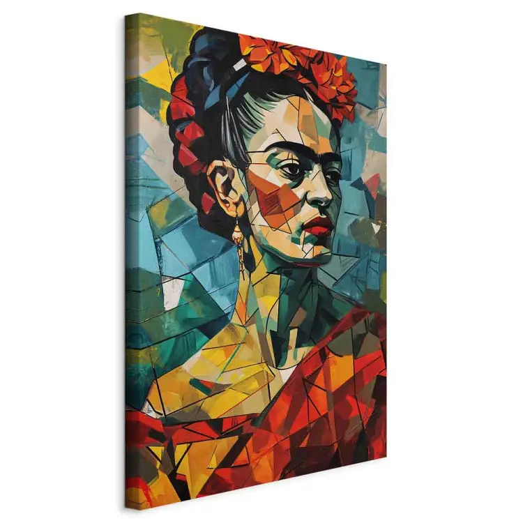 Frida Kahlo - retrato geométrico em estilo cubista