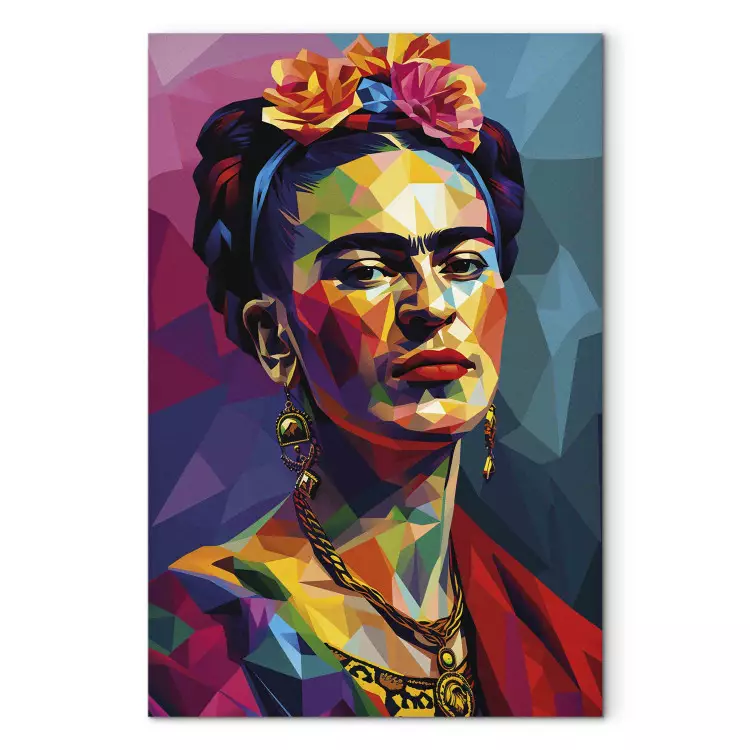 Frida Kahlo - retrato geométrico da pintora em estilo Picasso