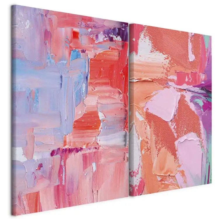 Impressões de cor - uma composição de várias camadas de cores e formas na pintura