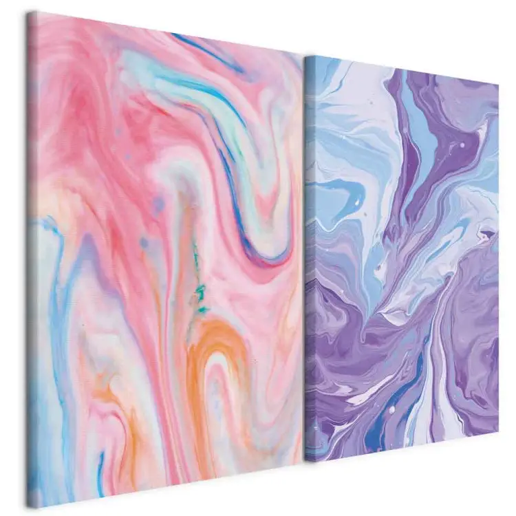 Fluxos coloridos - formas dinâmicas em tons pastel com tonalidades de azul