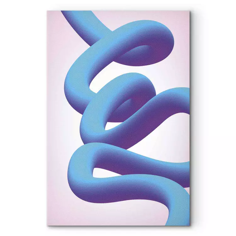 Formação abstrata - uma linha sinuosa em tons de azul e roxo sobre um fundo pastel