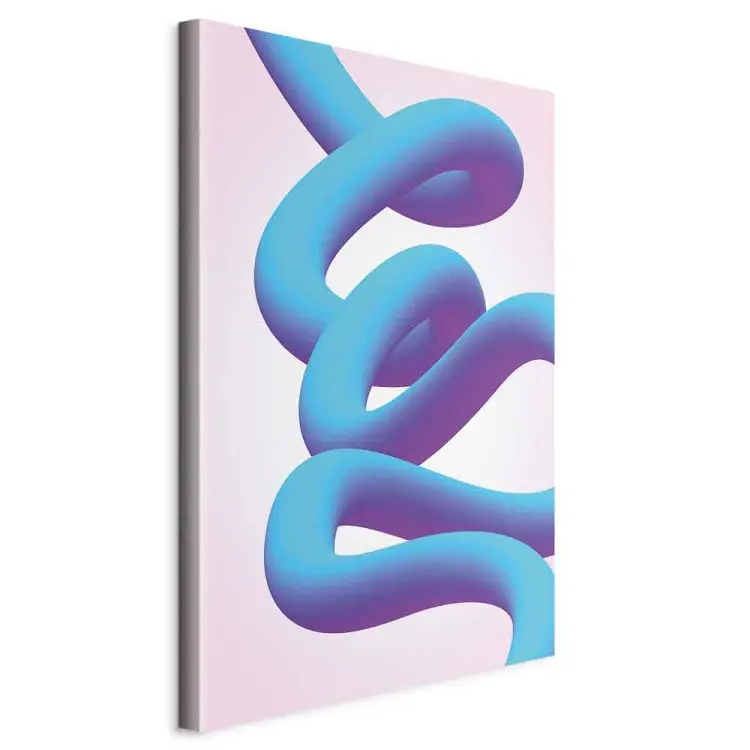 Formação abstrata - uma linha sinuosa em tons de azul e roxo sobre um fundo pastel