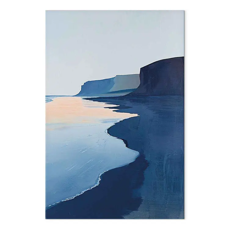 Silêncio à beira-mar - ilustração minimalista de praia calma