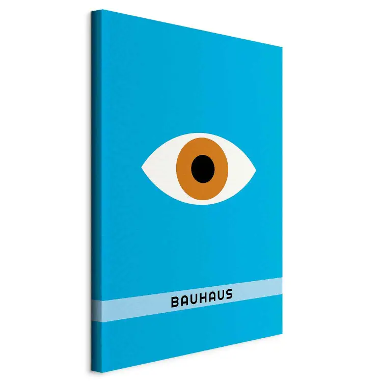 Olho Bauhaus - gráfico minimalista em estilo modernista com texto