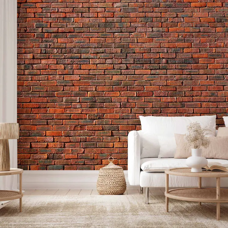 Padrão de tijolo - muro de tijolos vermelhos irregulares