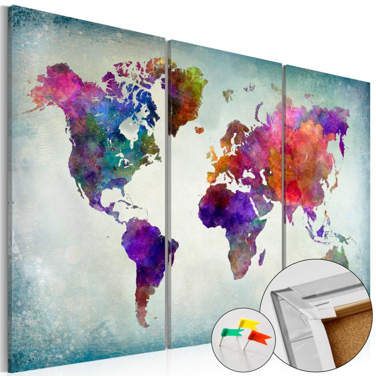 Placar de cortiça World in Colors [Cork Map]