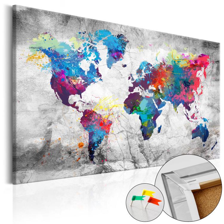 Placar de cortiça World Map: Grey Style [Cork Map]