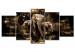 Quadro em tela Brown Elephants (5 Parts) Wide 50000