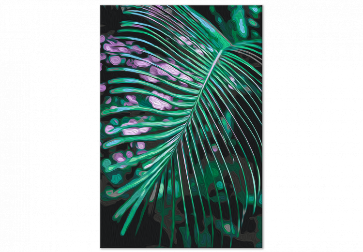 Desenho para pintar com números Morning Freshness - Green Palm Leaf With Water Drops 146210 additionalImage 3