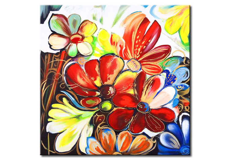 Pintura Flores coloridas (1 parte) - um campo fantasioso com cores suculentas 48620