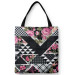 Saco Floral patchwork - geometric, black and white cutout with flowers 147530