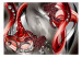 Fotomural Flores na Fumaça - Motivo abstrato de lírios vermelhos em um fundo cinza 64730 additionalThumb 1