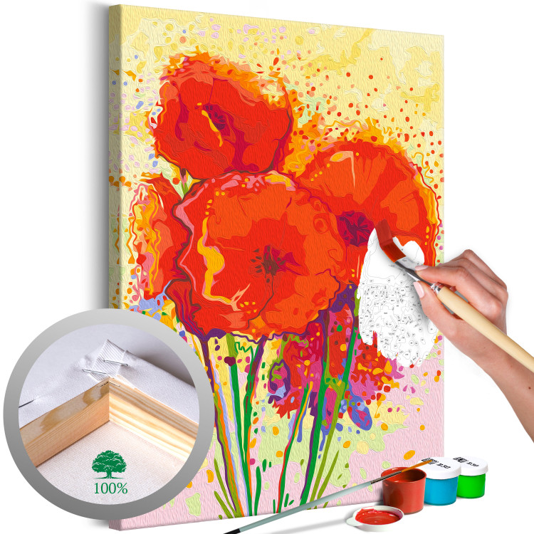 Desenho para pintar com números Floral Harmony - Colorful Bouquet With Ripe Poppies 149750