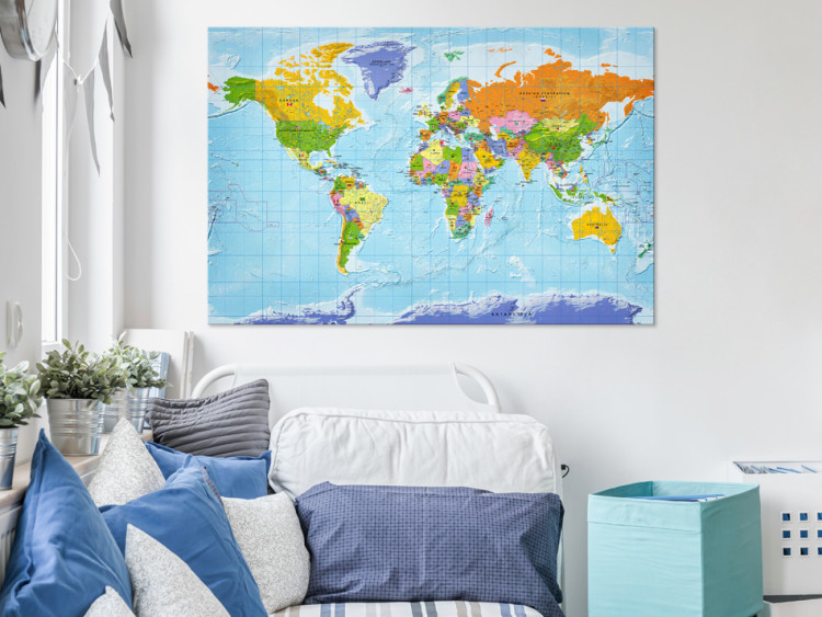 Placar decorativo World Map: Countries Flags [Cork Map] 95950 additionalImage 4