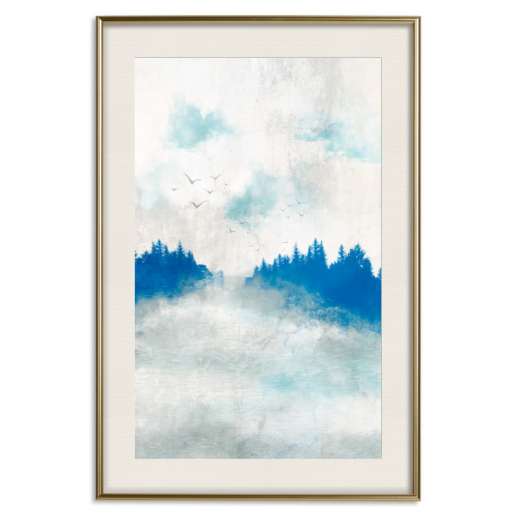 Cartaz Blue Forest - Delicate, Hazy Landscape in Blue Tones 145760 additionalImage 27