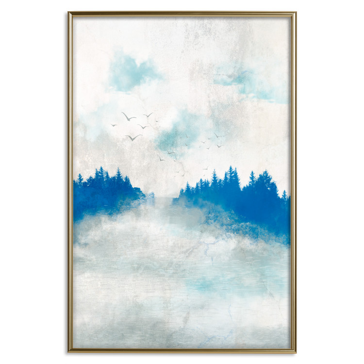 Cartaz Blue Forest - Delicate, Hazy Landscape in Blue Tones 145760 additionalImage 19