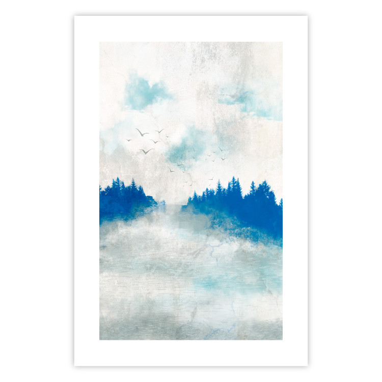 Cartaz Blue Forest - Delicate, Hazy Landscape in Blue Tones 145760 additionalImage 26