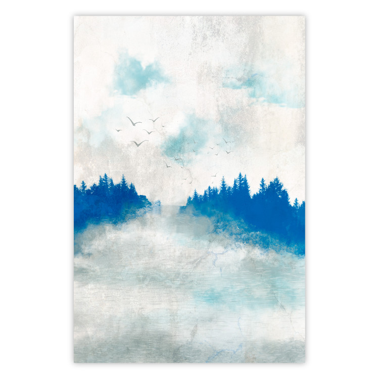 Cartaz Blue Forest - Delicate, Hazy Landscape in Blue Tones 145760