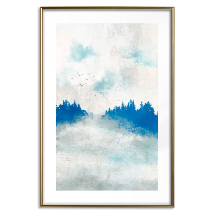 Cartaz Blue Forest - Delicate, Hazy Landscape in Blue Tones 145760 additionalImage 24