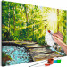 Desenho para pintar com números Walk in the Forest - Wooden Path Among Trees and a Stream 148880 additionalThumb 6