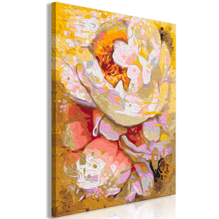 Desenho para pintar com números White Flowers - Blooming Bright Camellia on a Golden Abstract Background 146190 additionalImage 5
