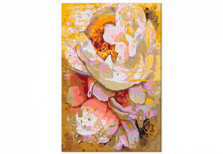 Desenho para pintar com números White Flowers - Blooming Bright Camellia on a Golden Abstract Background 146190 additionalImage 4