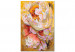 Desenho para pintar com números White Flowers - Blooming Bright Camellia on a Golden Abstract Background 146190 additionalThumb 3