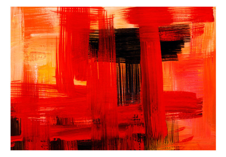Mural Expressão Moderna - pinceladas pintadas em vermelho e preto 90090 additionalImage 1