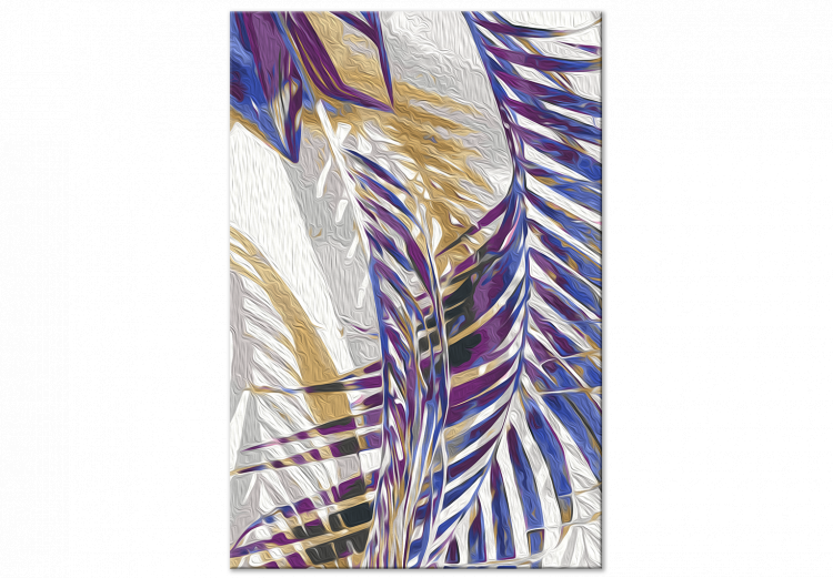 Desenho para pintar com números Windy Morning - Delicate Purple Palm Branches on a Gray Background 146201 additionalImage 3