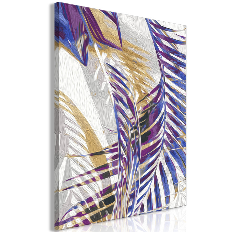 Desenho para pintar com números Windy Morning - Delicate Purple Palm Branches on a Gray Background 146201 additionalImage 5