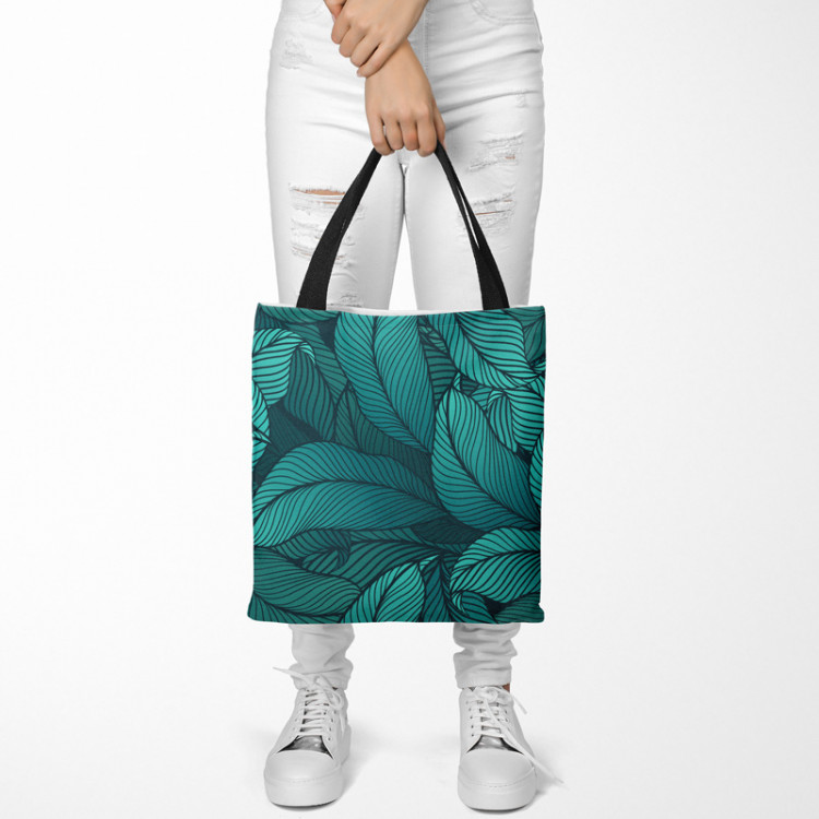 Saco Leafy thickets - a graphic floral pattern in shades of sea green 147561 additionalImage 2