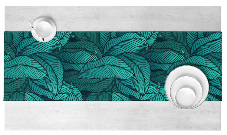 Corre-mesa Leafy thickets - a graphic floral pattern in shades of sea green 146681 additionalImage 2
