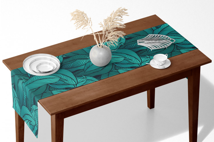 Corre-mesa Leafy thickets - a graphic floral pattern in shades of sea green 146681 additionalImage 3