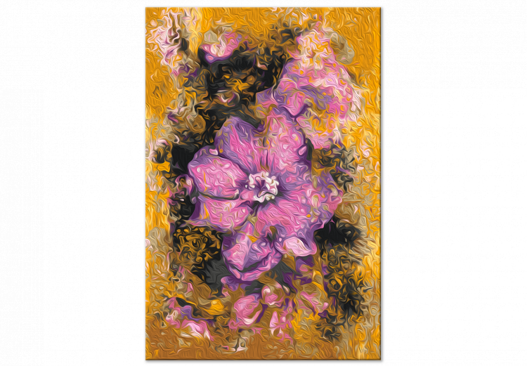 Desenho para pintar com números Violet Flower - Blooming Plant, a Bud on a Golden Brown Background 146191 additionalImage 4