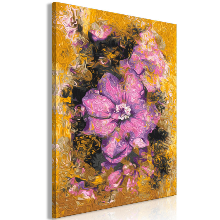 Desenho para pintar com números Violet Flower - Blooming Plant, a Bud on a Golden Brown Background 146191 additionalImage 6