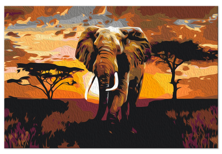 Desenho para pintar com números Elephant Trek - African Landscape at Sunset 149791 additionalImage 7