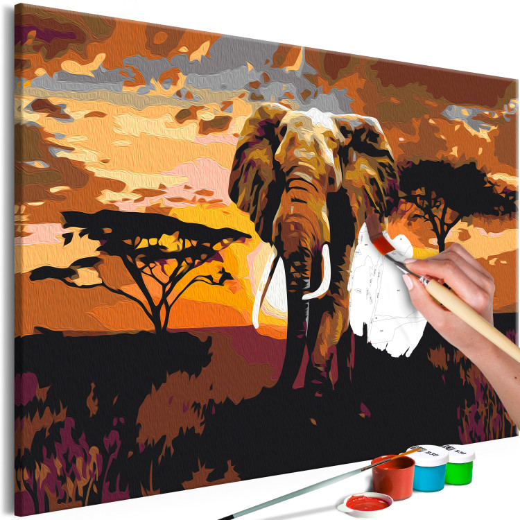 Desenho para pintar com números Elephant Trek - African Landscape at Sunset 149791 additionalImage 6