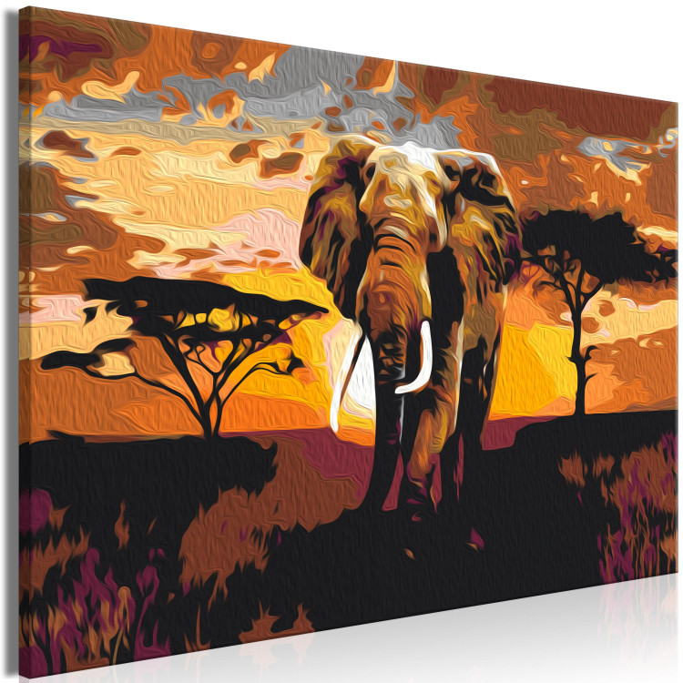 Desenho para pintar com números Elephant Trek - African Landscape at Sunset 149791 additionalImage 5