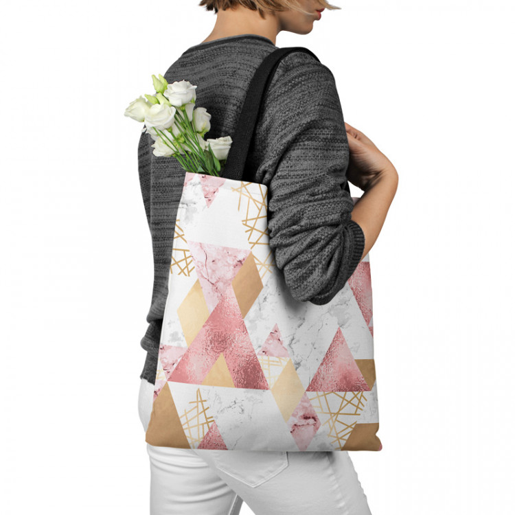 Saco Geometric patchwork - design with triangles, marble and gold pattern 147522 additionalImage 3
