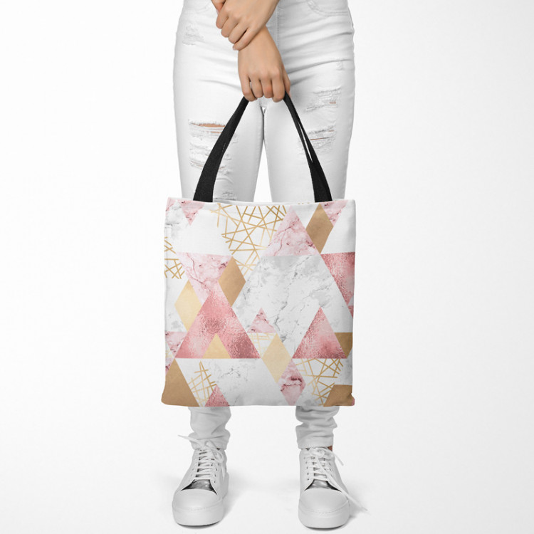 Saco Geometric patchwork - design with triangles, marble and gold pattern 147522 additionalImage 2