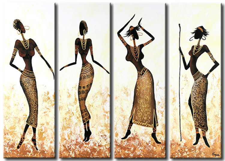 Pintura Dança das Africanas no ouro 49322