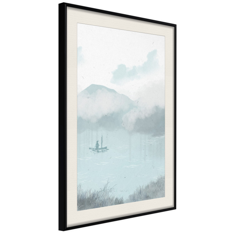 Poster decorativo Fishing in the Morning - Small Boat Against the Background of Misty Mountains 146132 additionalImage 13