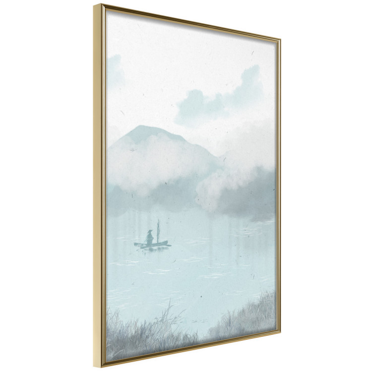 Poster decorativo Fishing in the Morning - Small Boat Against the Background of Misty Mountains 146132 additionalImage 6