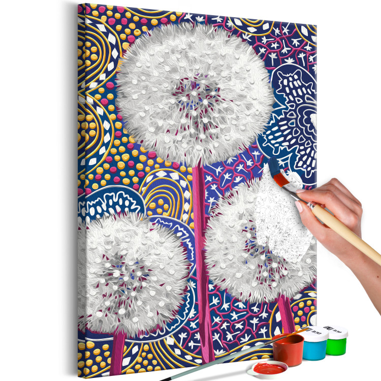 Desenho para pintar com números Down Flowers - Light Dandelions on a Decorative Colored Background 144142 additionalImage 4
