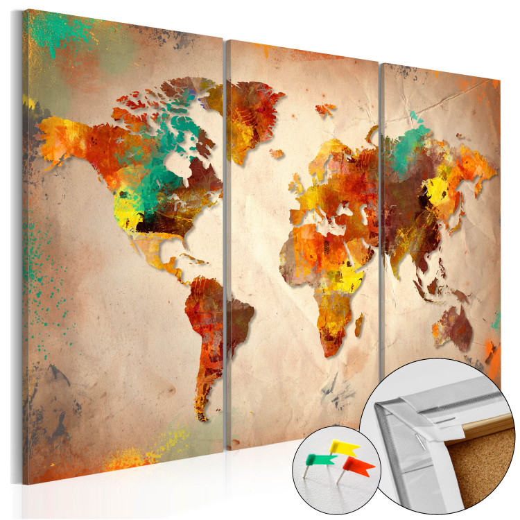 Placar decorativo Painted World [Cork Map] 92142