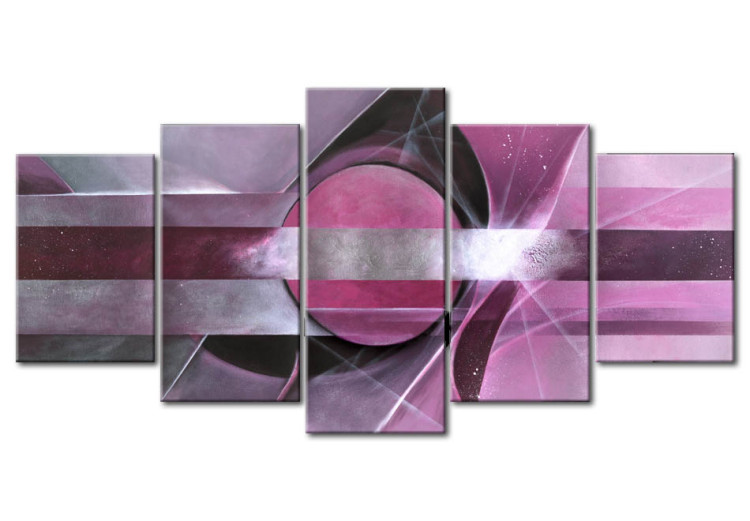 Pintura Abstração Violeta (5 peças) - composição com padrões e desenhos 47052