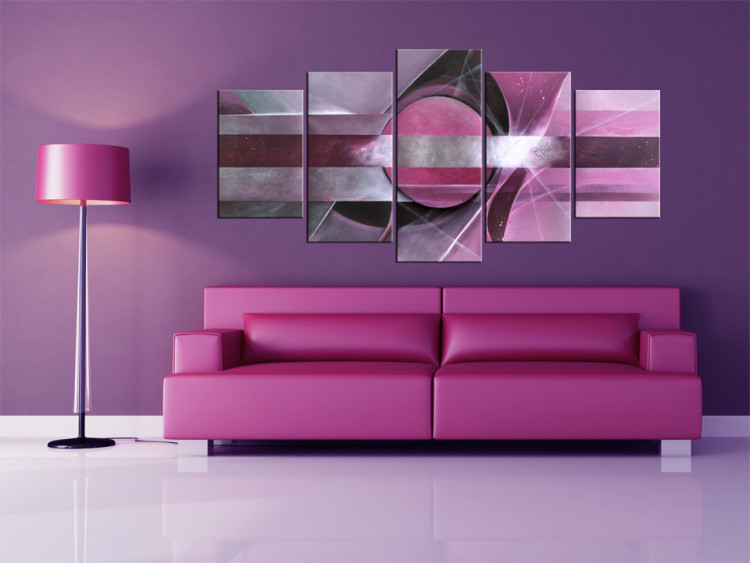 Pintura Abstração Violeta (5 peças) - composição com padrões e desenhos 47052 additionalImage 3