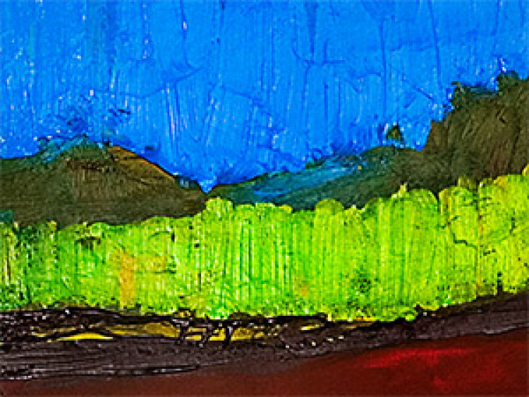Quadro Aldeia pintada - paisagem rural cheia de cores saturadas 49752 additionalImage 2